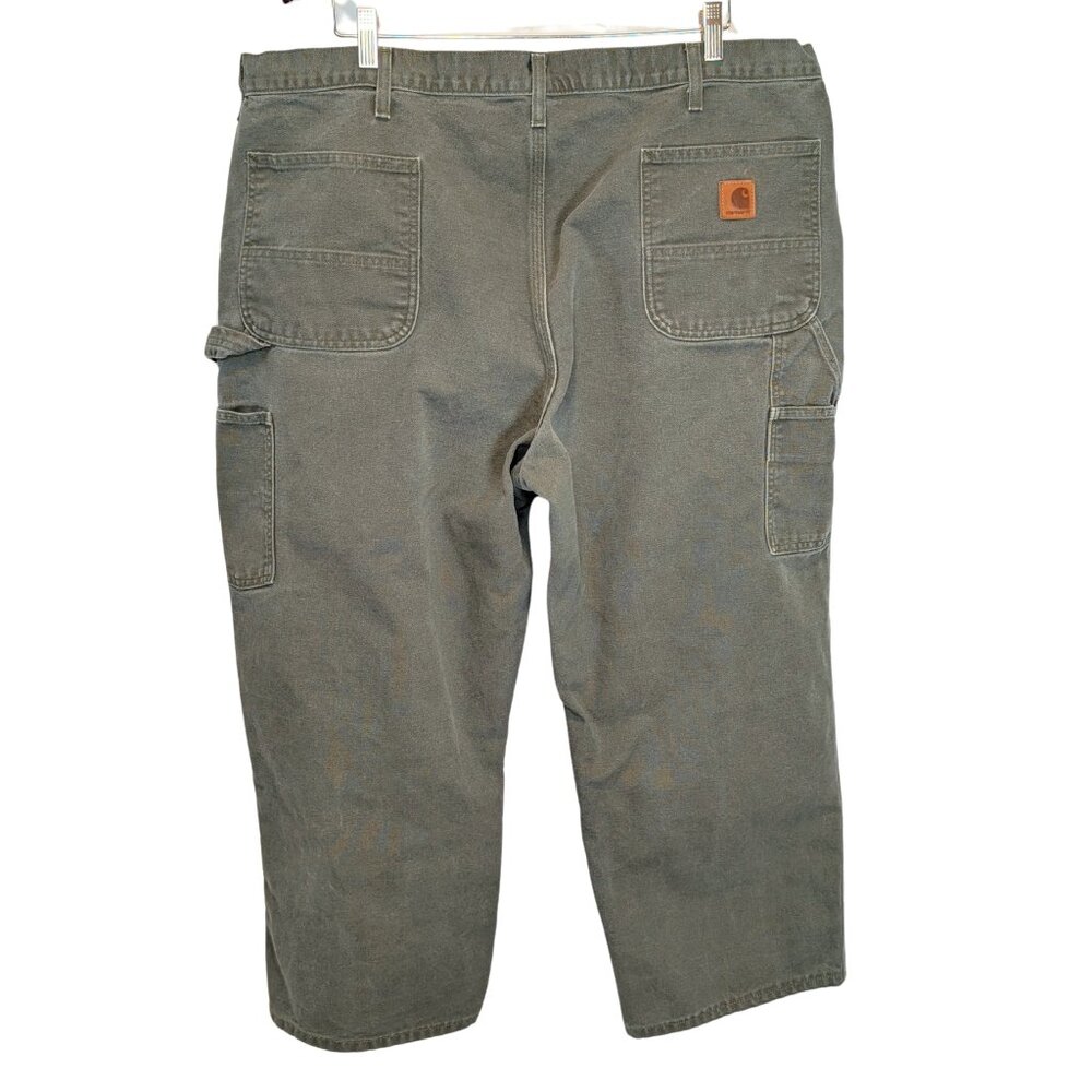 Carhartt Mens 44x30 Carpenter Pants Green B11 MOS Utility Work Dungaree Y2k